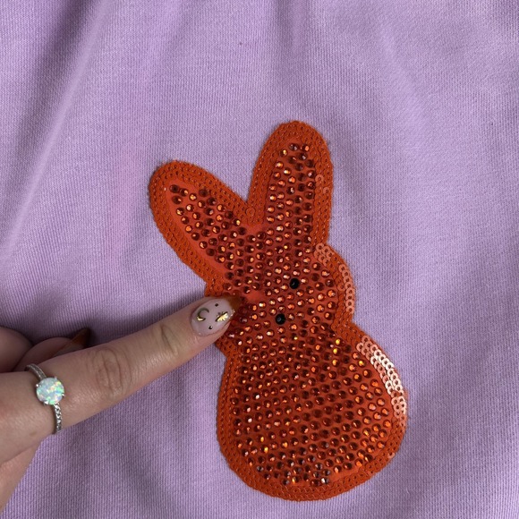 Queen Of Sparkles Shorts Womens XXL Purple Bunny Sequin Sweat Easter Lounge - Picture 9 of 16